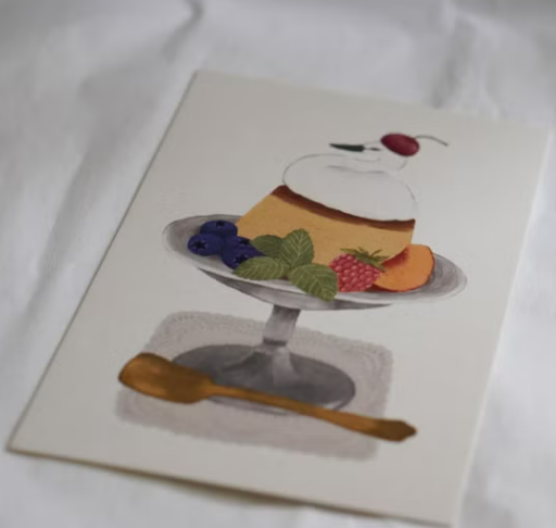 布丁 正方形明信片｜森空  Mori Sora Handmade 臺灣