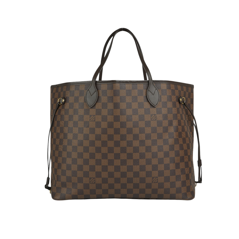 【Louis Vuitton】Neverfull GM 棋盤格大號購物包(咖啡色)