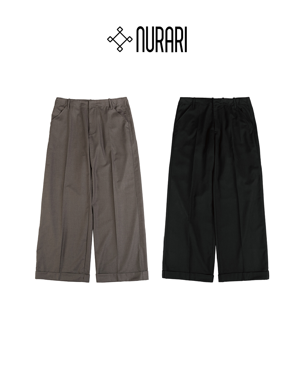 NURARI 西裝長褲 後膝變圍設計 透氣  黑/深暖灰 25 S/S 25+ Civ. Classic slacks TF.