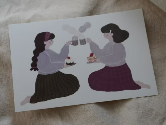 姐妹下午茶 明信片｜森空  Mori Sora Handmade 臺灣