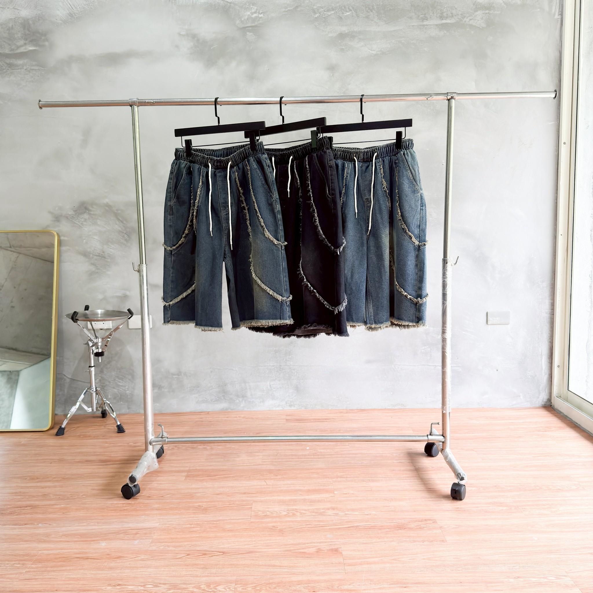 抽鬚造型牛仔七分褲 80864