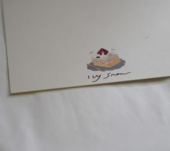 草莓蛋糕 正方形明信片｜森空  Mori Sora Handmade 臺灣