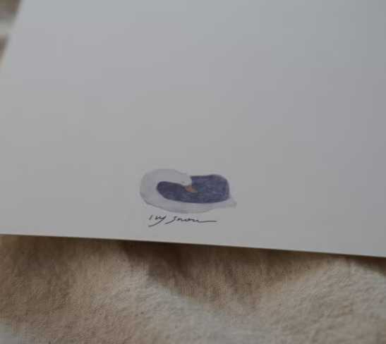 天鵝燙 正方形明信片｜森空  Mori Sora Handmade 臺灣