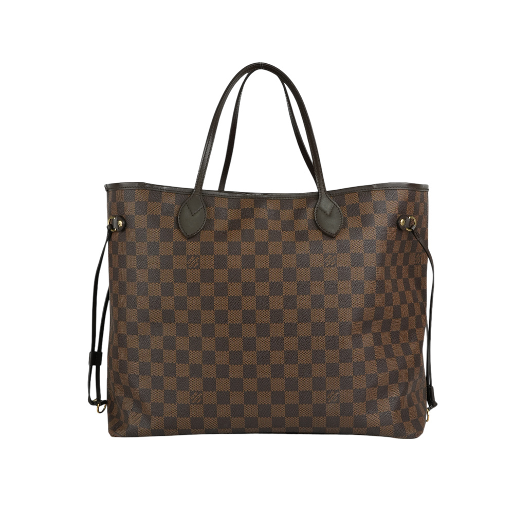【Louis Vuitton / LV】Neverfull GM 棋盤格大號購物包(咖啡色) N51106