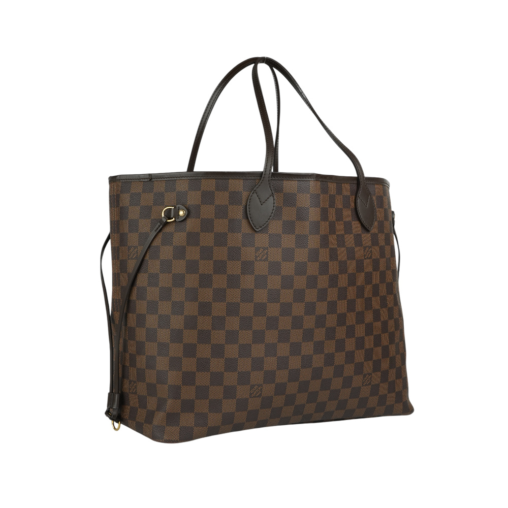 【Louis Vuitton / LV】Neverfull GM 棋盤格大號購物包(咖啡色) N51106
