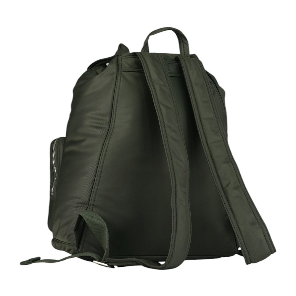 【BURBERRY】Rucksack 白色方形標誌中型軍旅後背包(暗土色) 80905601