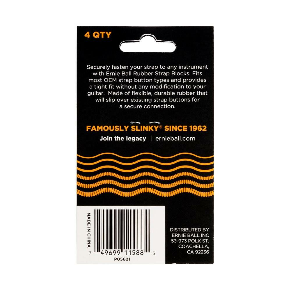 ERNIE ERNIE BALL STRAP BLOCKS 背帶扣 背帶固定環 一組4片/P05621 ORANGE 橘色 第 3 張圖片｜三峽配件 / 週邊