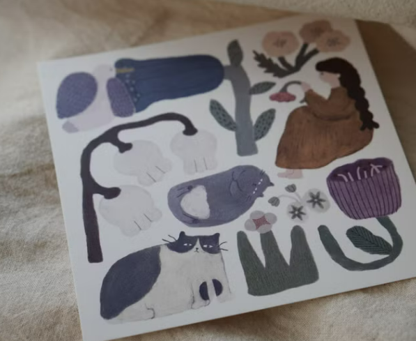 花園 正方形明信片｜森空  Mori Sora Handmade 臺灣