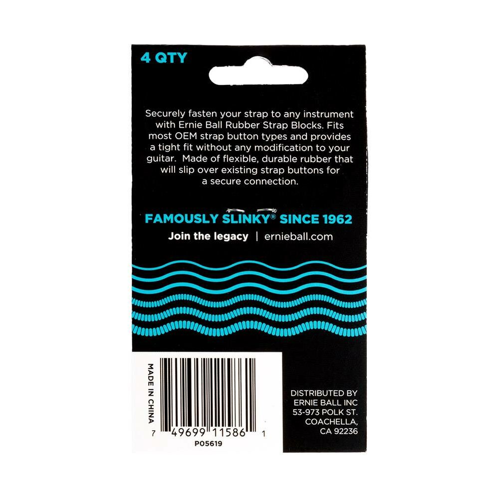 ERNIE ERNIE BALL STRAP BLOCKS 背帶扣 背帶固定環 一組4片/P05619 BLUE 藍色 第 3 張圖片｜三峽配件 / 週邊