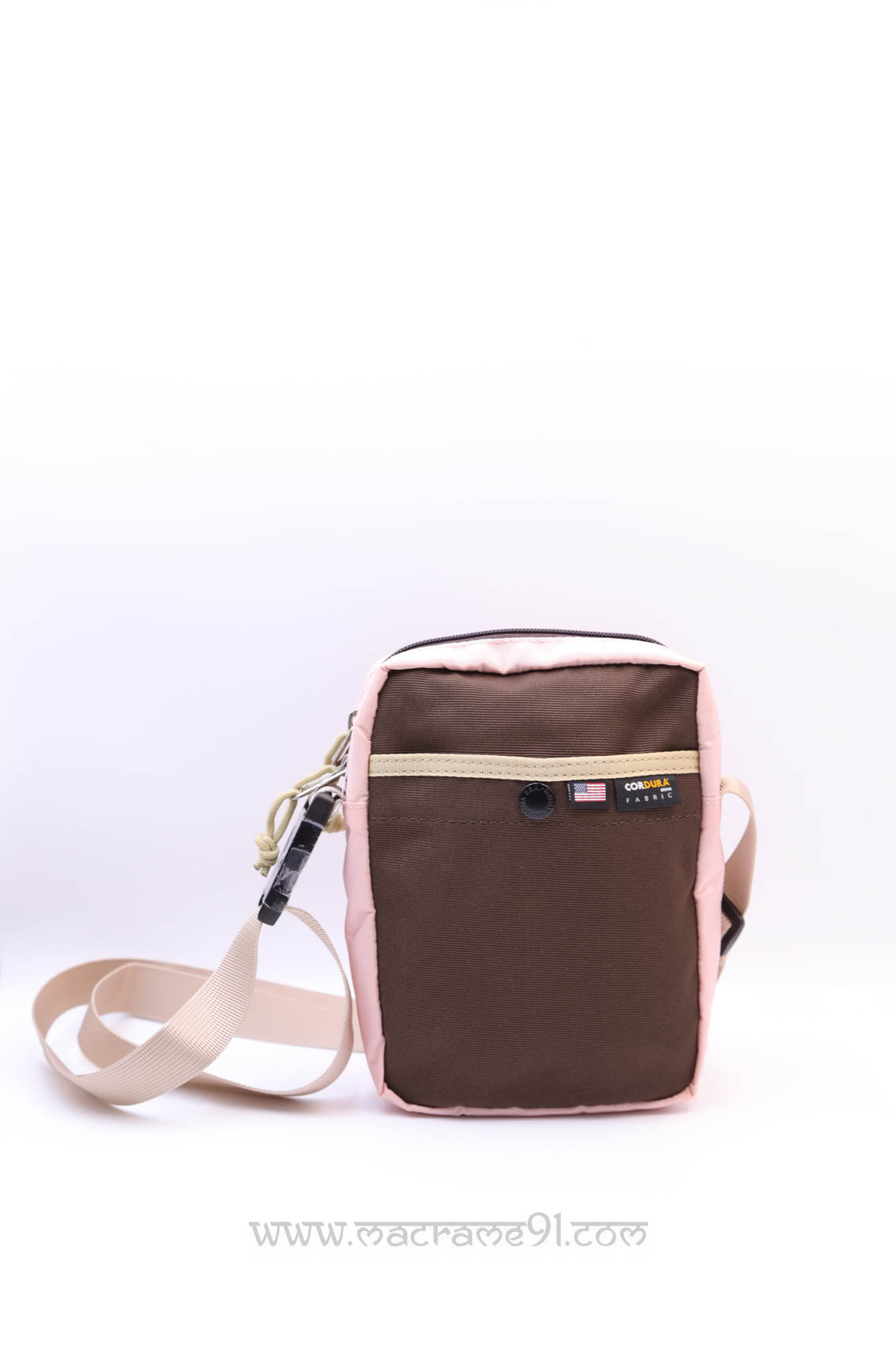 Fairfax - FF5400 - 方形斜揹袋 - 淺粉色 x 米色 (0221)