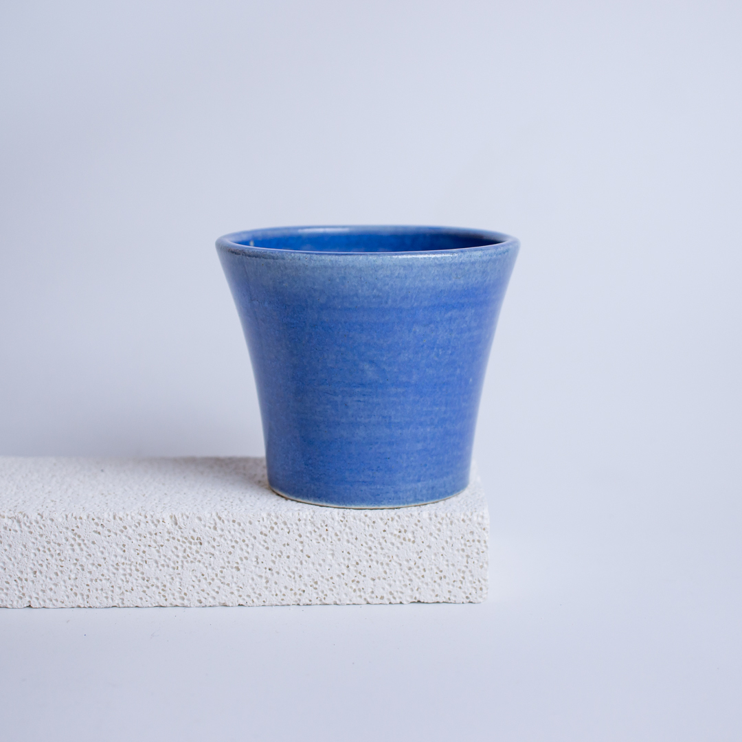 天藍敞口個人杯