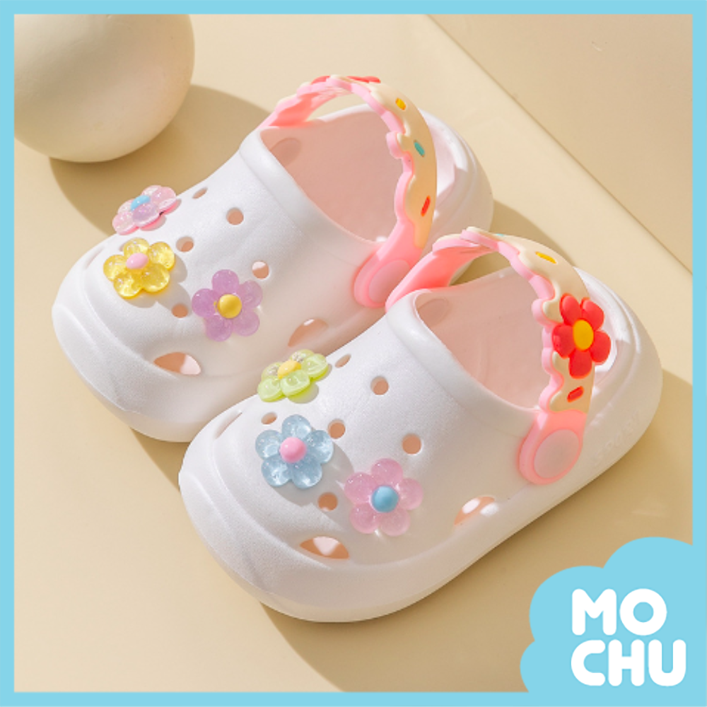 (125碼現貨)粉彩小花朵防滑洞洞鞋