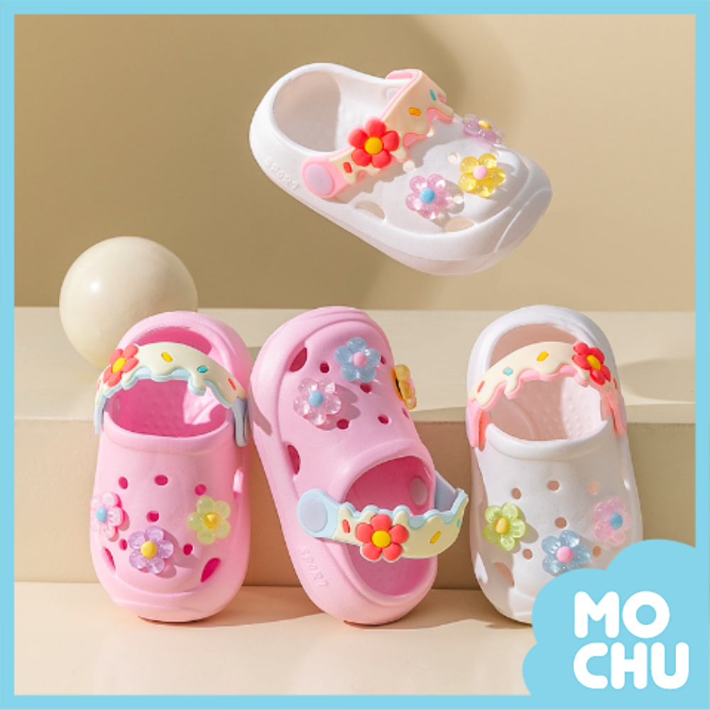 (125碼現貨)粉彩小花朵防滑洞洞鞋