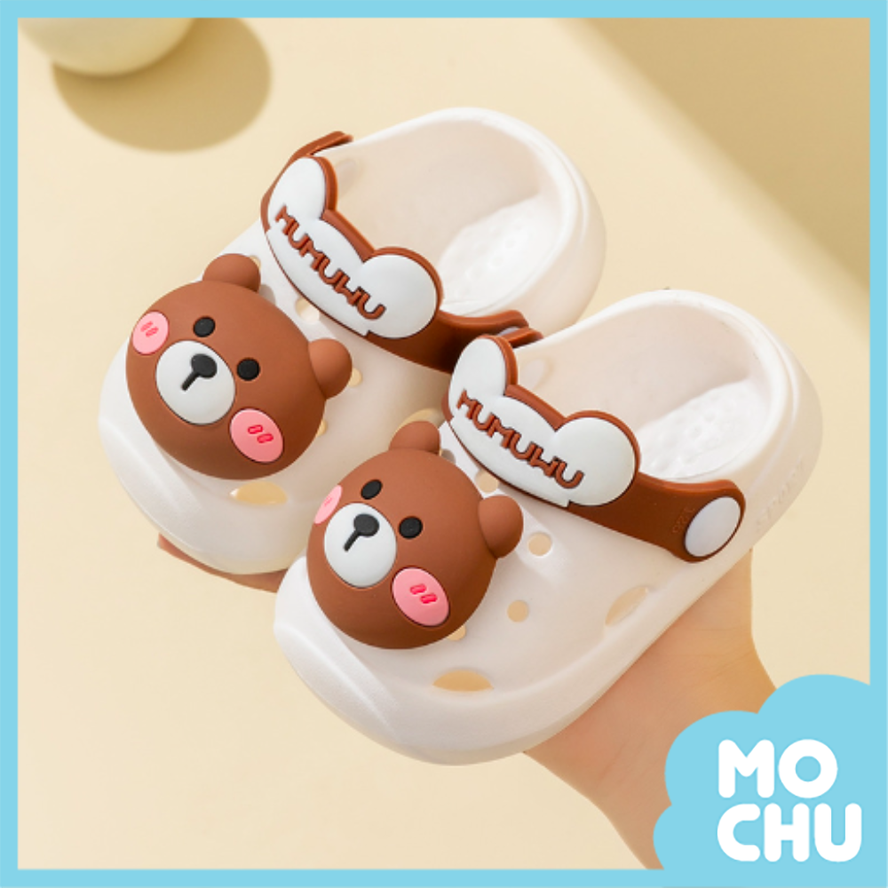 臉紅紅小熊防滑洞洞鞋(二色)