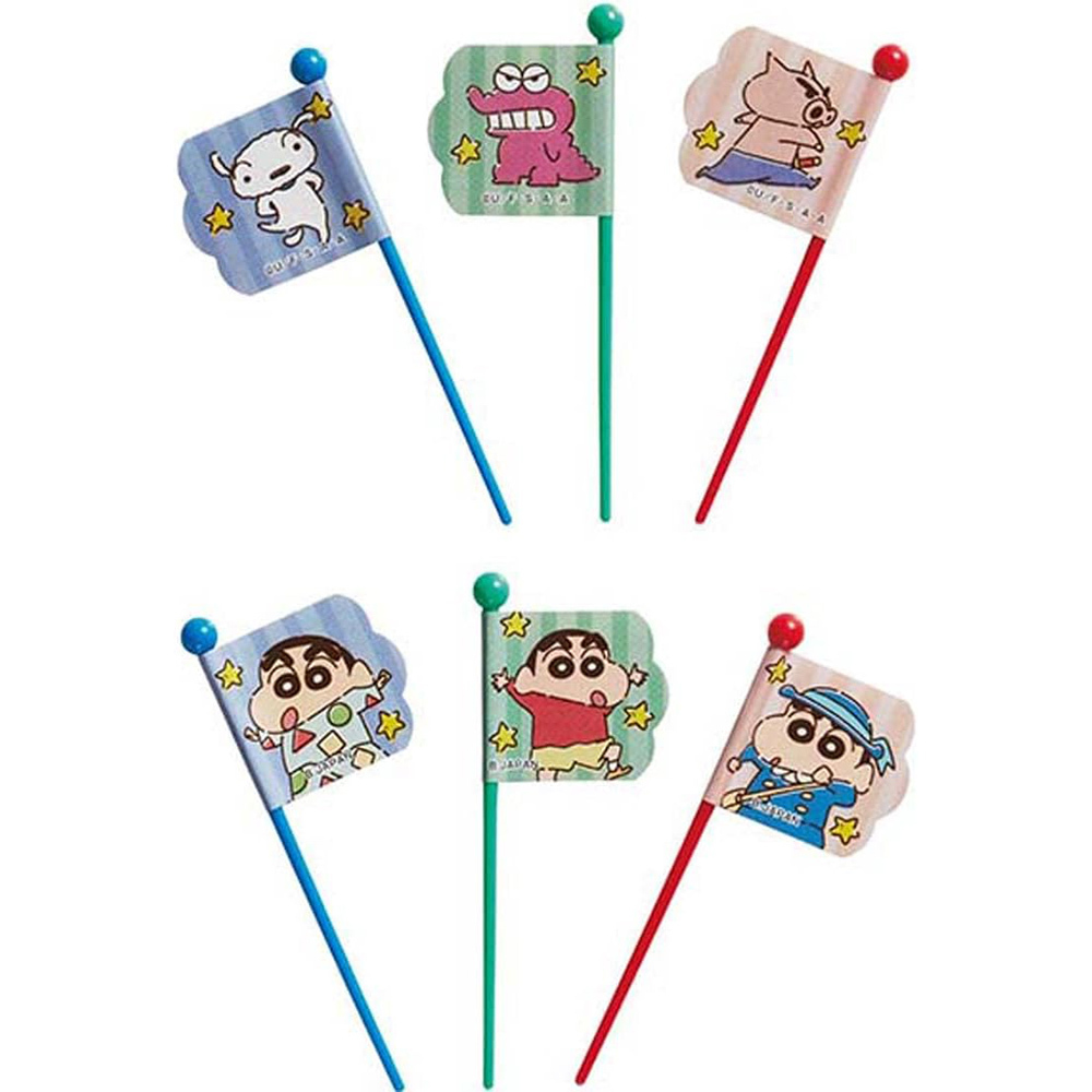 日本製 2642645 BANDAI 蠟筆小新食物叉12件組 便當叉