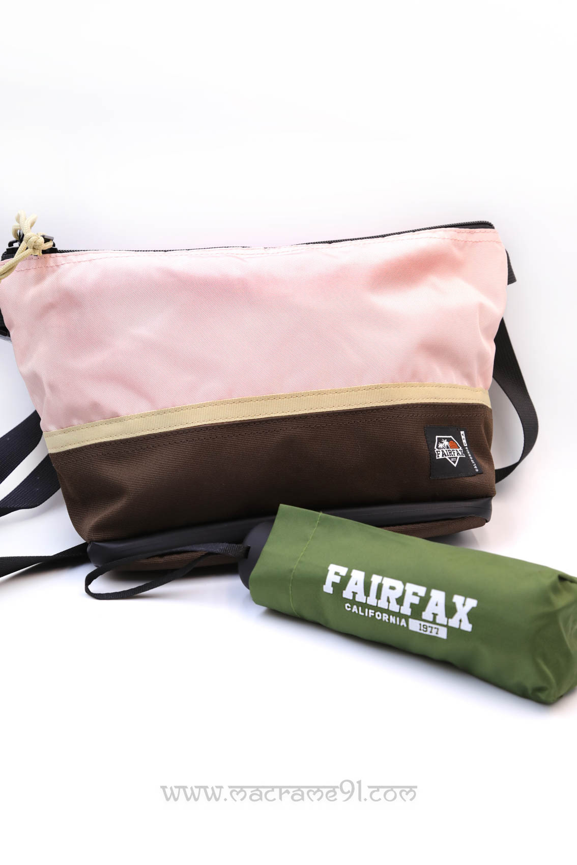 Fairfax - FF1310 - Bike Pouch - Pale 粉色 x 啡色 (umbrella included) (0221)