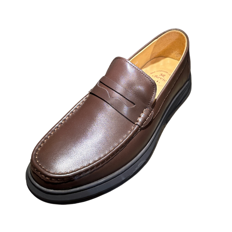 Revic 男裝休閒皮鞋 | OF-48BR｜啡色便士樂福皮鞋