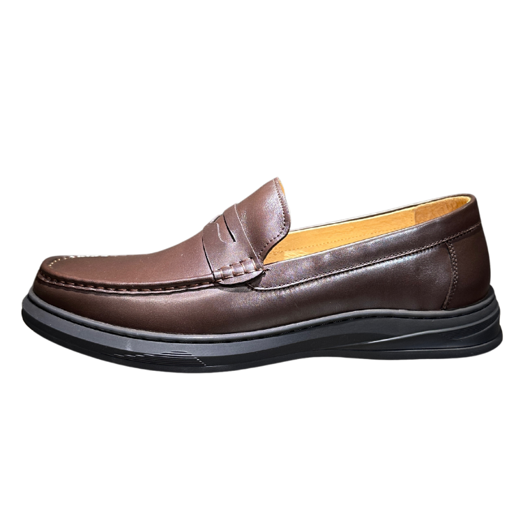 Revic 男裝休閒皮鞋 | OF-48BR｜啡色便士樂福皮鞋