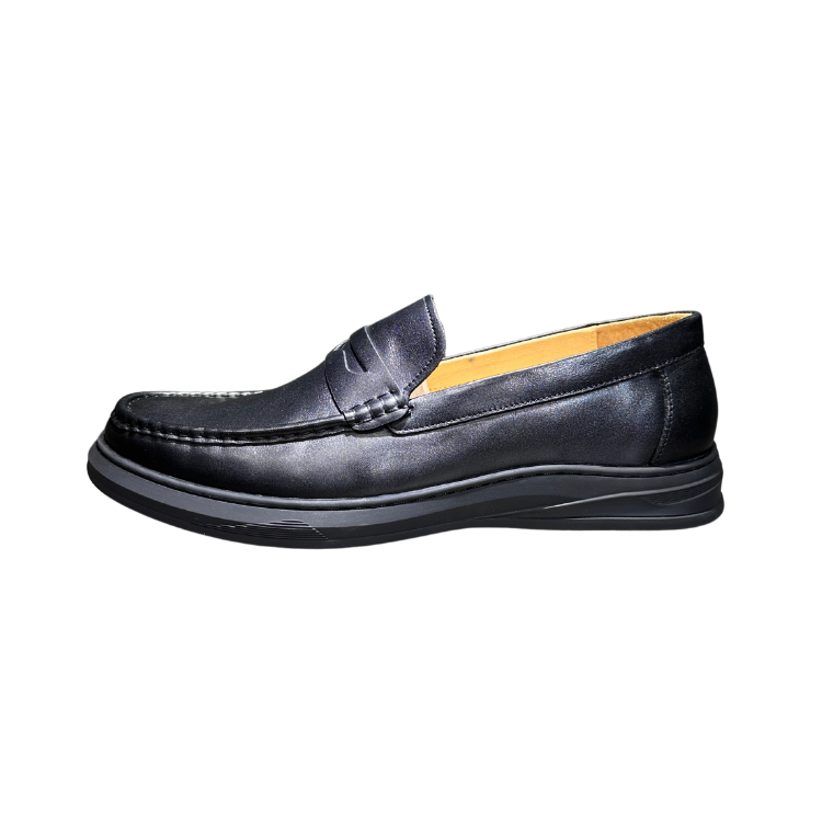 Revic 男裝休閒皮鞋 | OF-48｜黑色便士樂福皮鞋