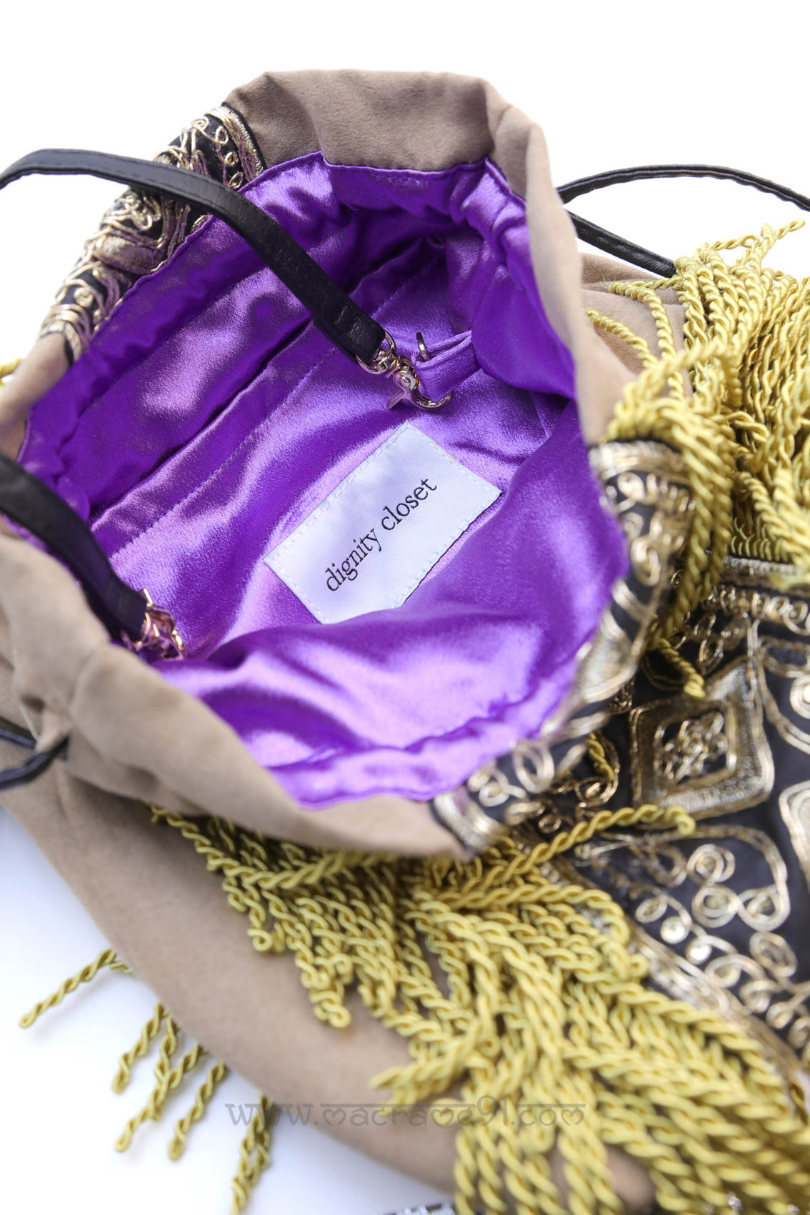 Dignity Closet - 復古刺繡袋 - DCN-175-BEIGE-F (0216)