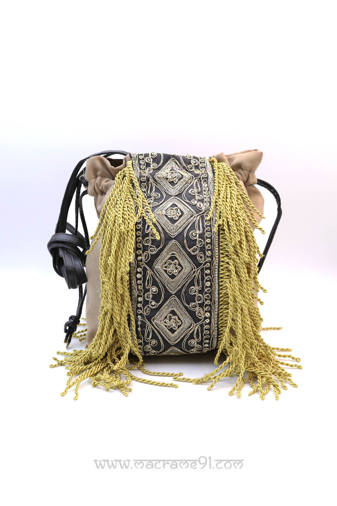 Dignity Closet - 復古刺繡袋 - DCN-175-BEIGE-F (0216)