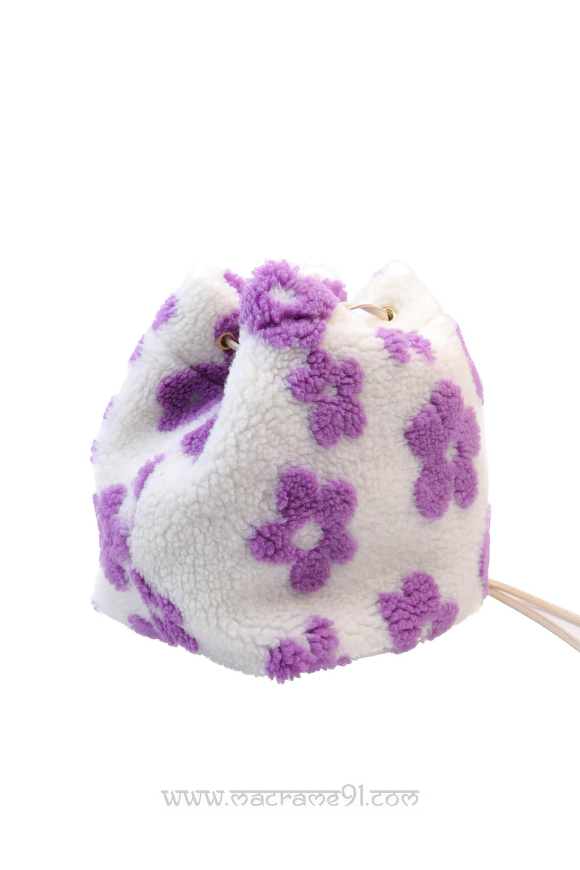 Dignity Closet - 紫白色花紋毛毛束繩袋 - DCS-144-CRXPU-F (0216)