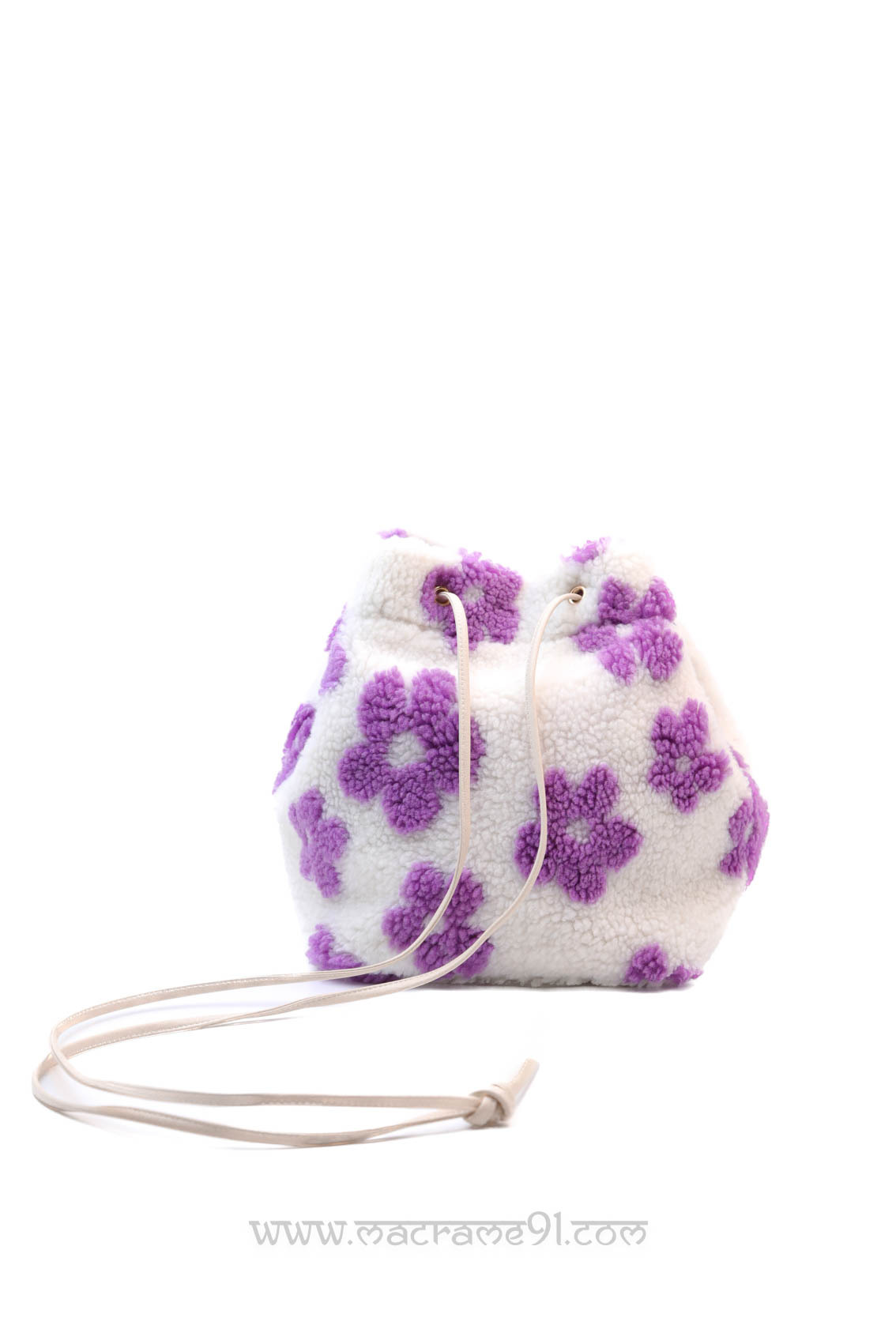 Dignity Closet - 紫白色花紋毛毛束繩袋 - DCS-144-CRXPU-F (0216)