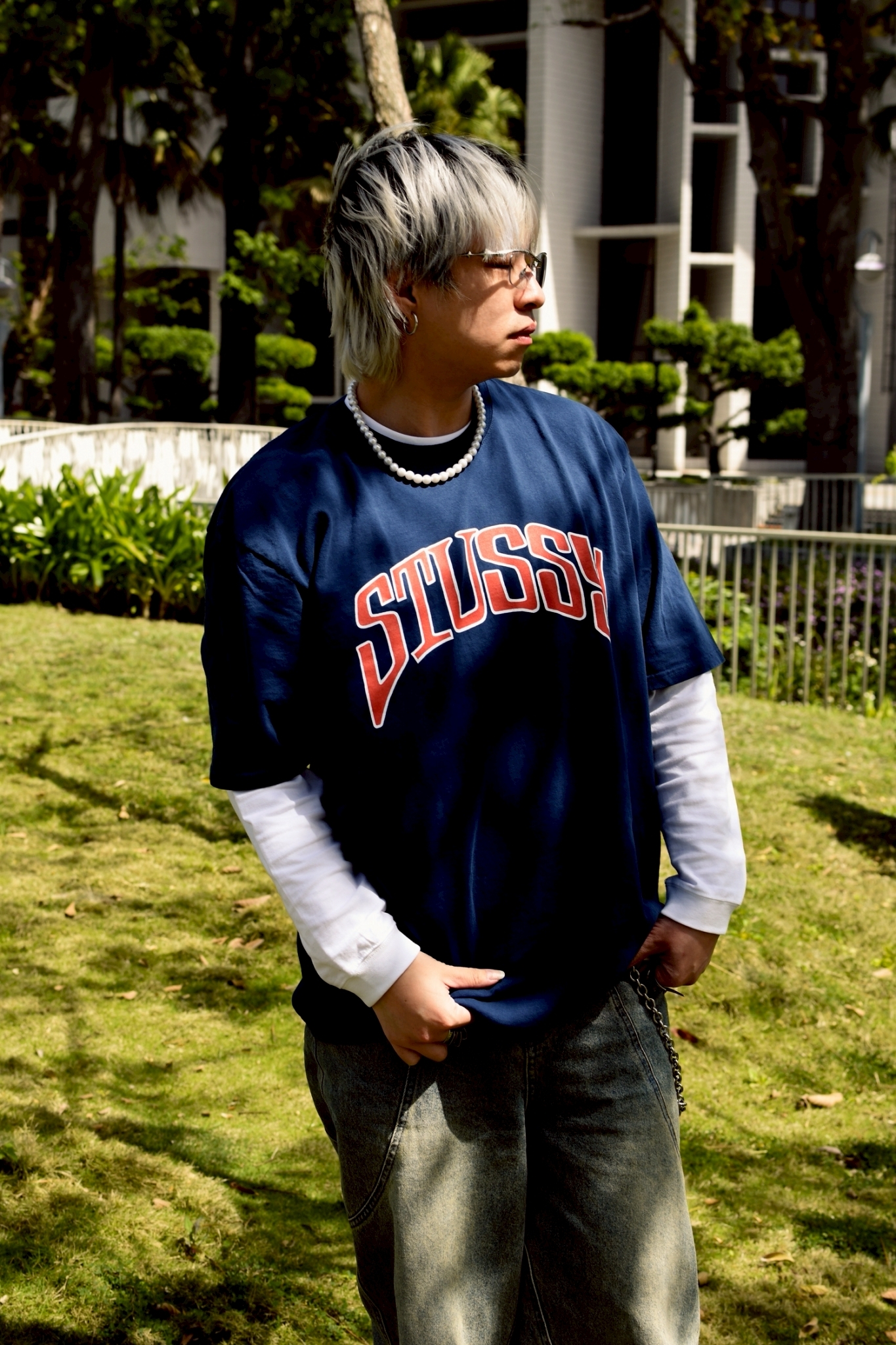 ☆ETW☆【EASY TO WEAR】Stussy Arched Pigment Dyed Tee 字體 彎曲 水洗 短袖 短t 短TEE