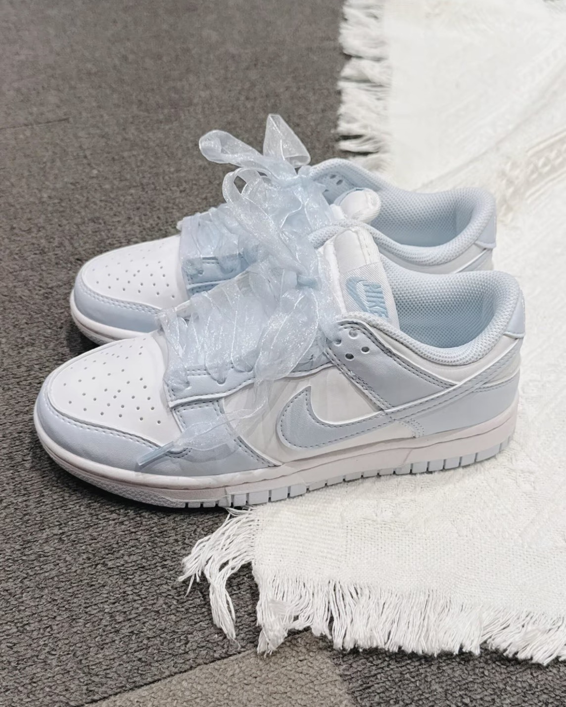 【預購】NIKE W DUNK LOW 絲綢緞帶 冰川藍 IB7311100