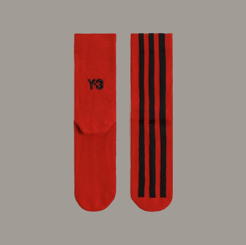 【 Y-3 STRP SOCK 長襪 - 紅 】