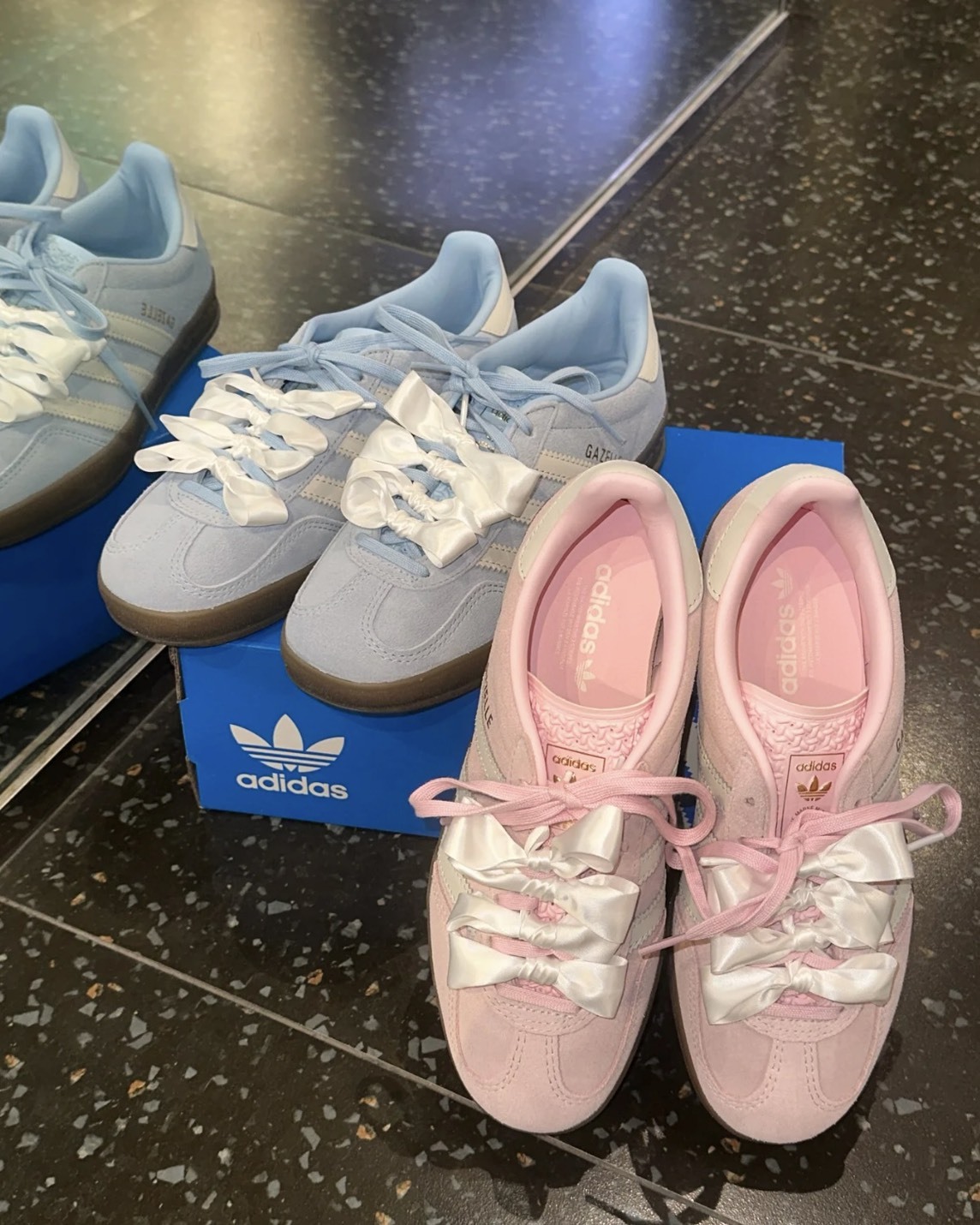 Adidas Gazelle Indoor W 女鞋 寶寶藍/粉嫩蜜桃 麂皮 德訓鞋 附緞帶 休閒鞋