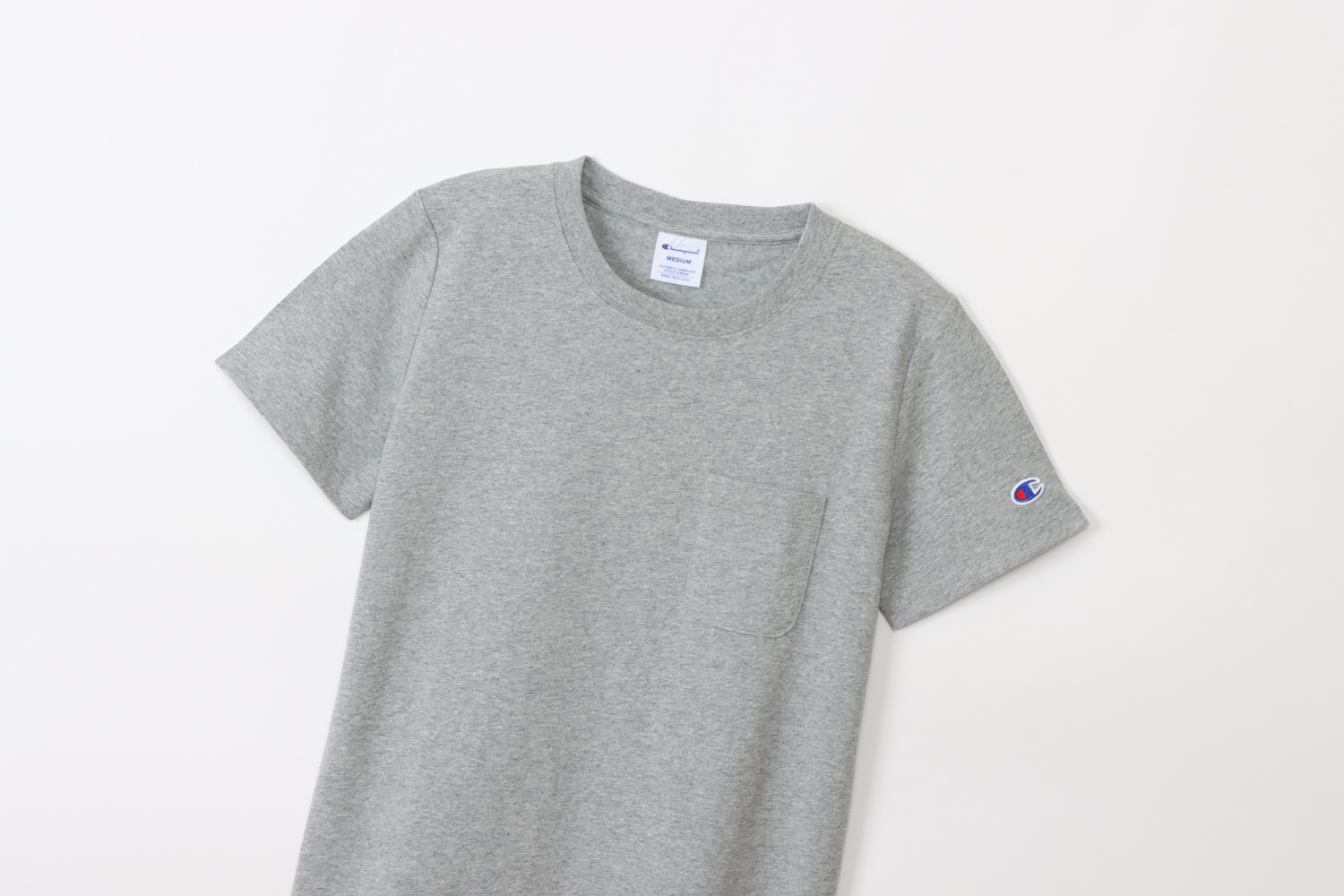 女款-BASIC 經典 休閒 口袋 短袖 T恤-灰色（CW-X336-070）