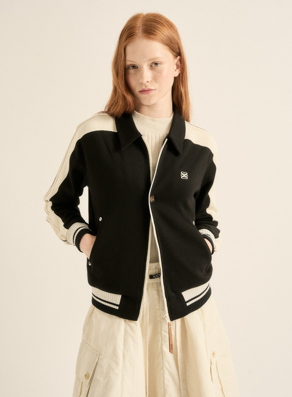 SATUR] (W) Lawton Collar Track Zip-Up Jacket