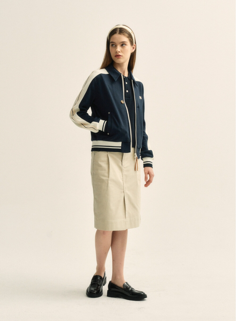 SATUR] (W) Lawton Collar Track Zip-Up Jacket