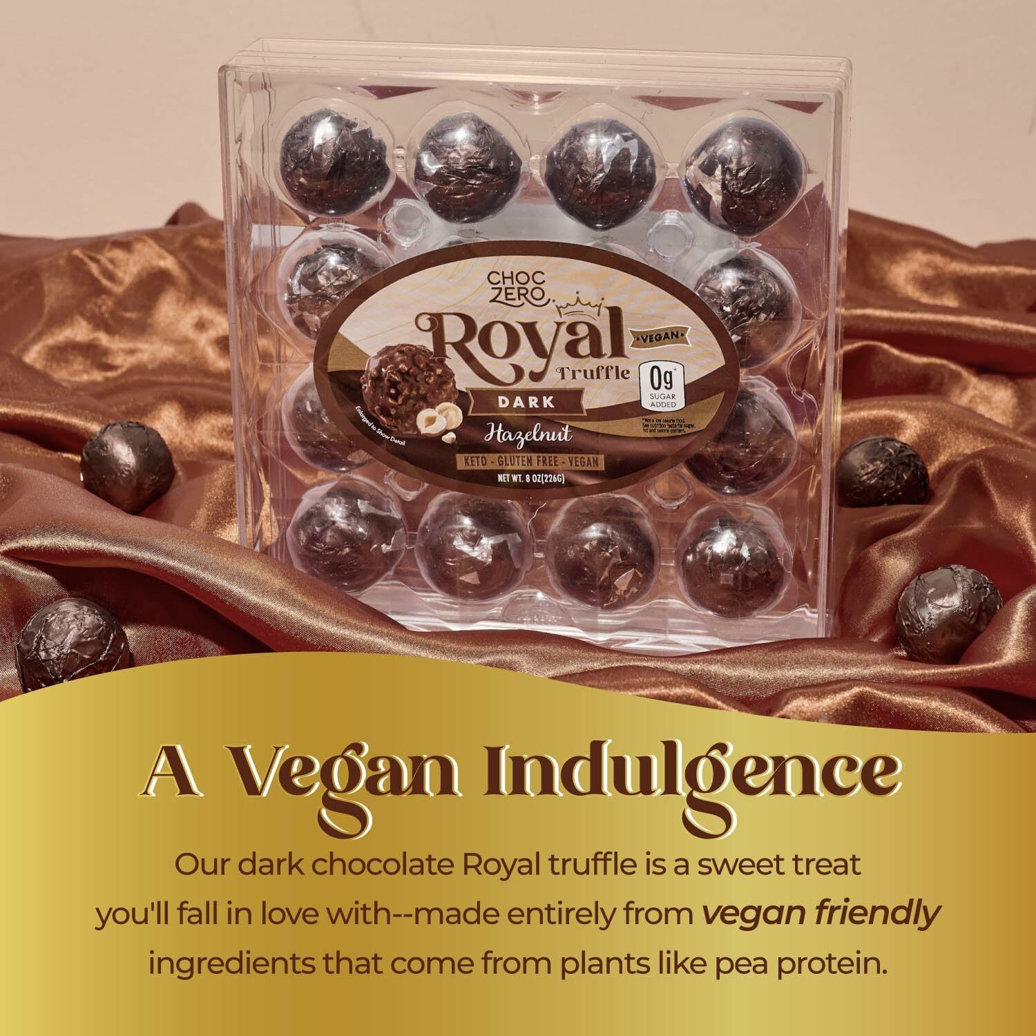 Choczero 低碳純素榛子夾心黑朱古力球 1盒16粒