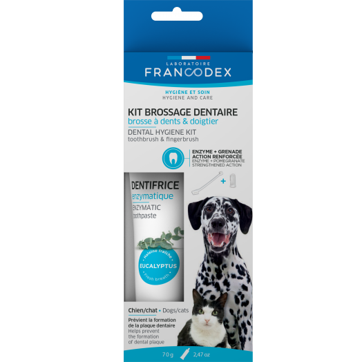 Francodex 貓狗合用 潔齒除口氣酵素牙膏套裝 70g（美容護理）