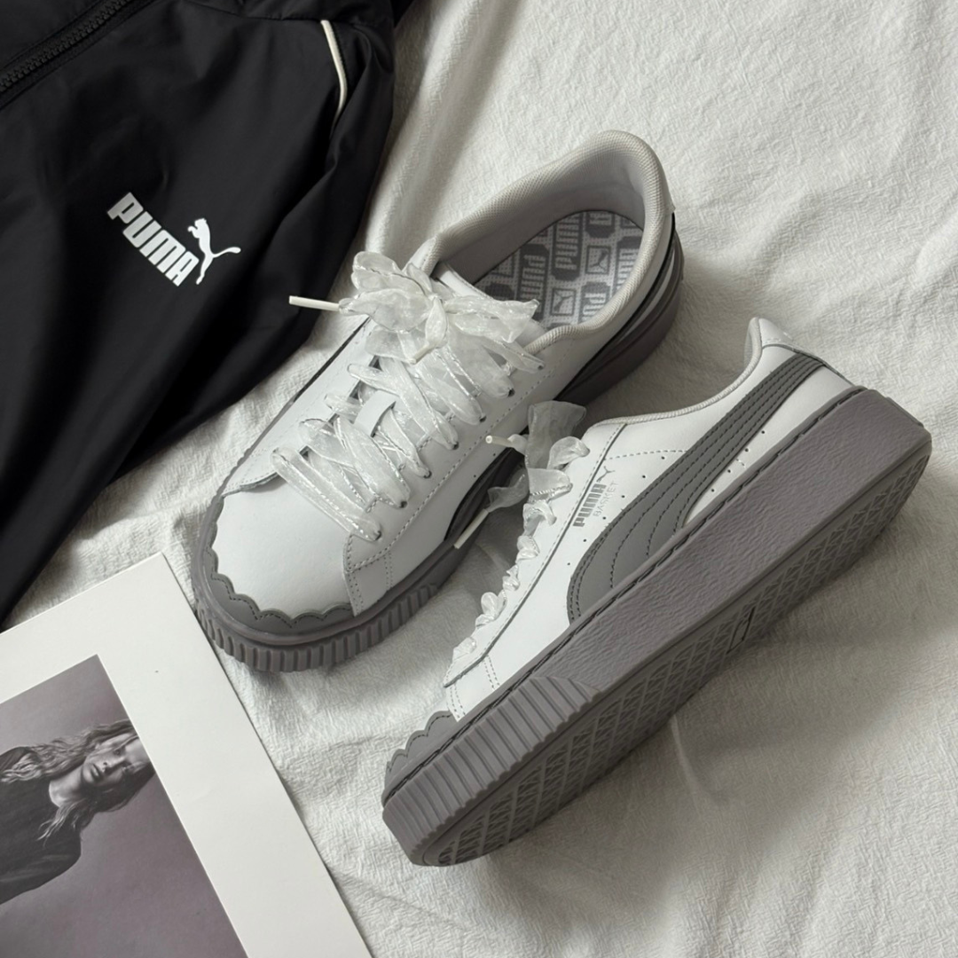 "代購" PUMA Mostro 灰白厚底鞋 蕾絲 女款 404157-01