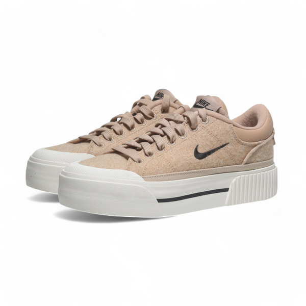 NIKE 休閒鞋 COURT LEGACY LIFT 卡其 帆布 厚底鞋 女 FZ2606-200