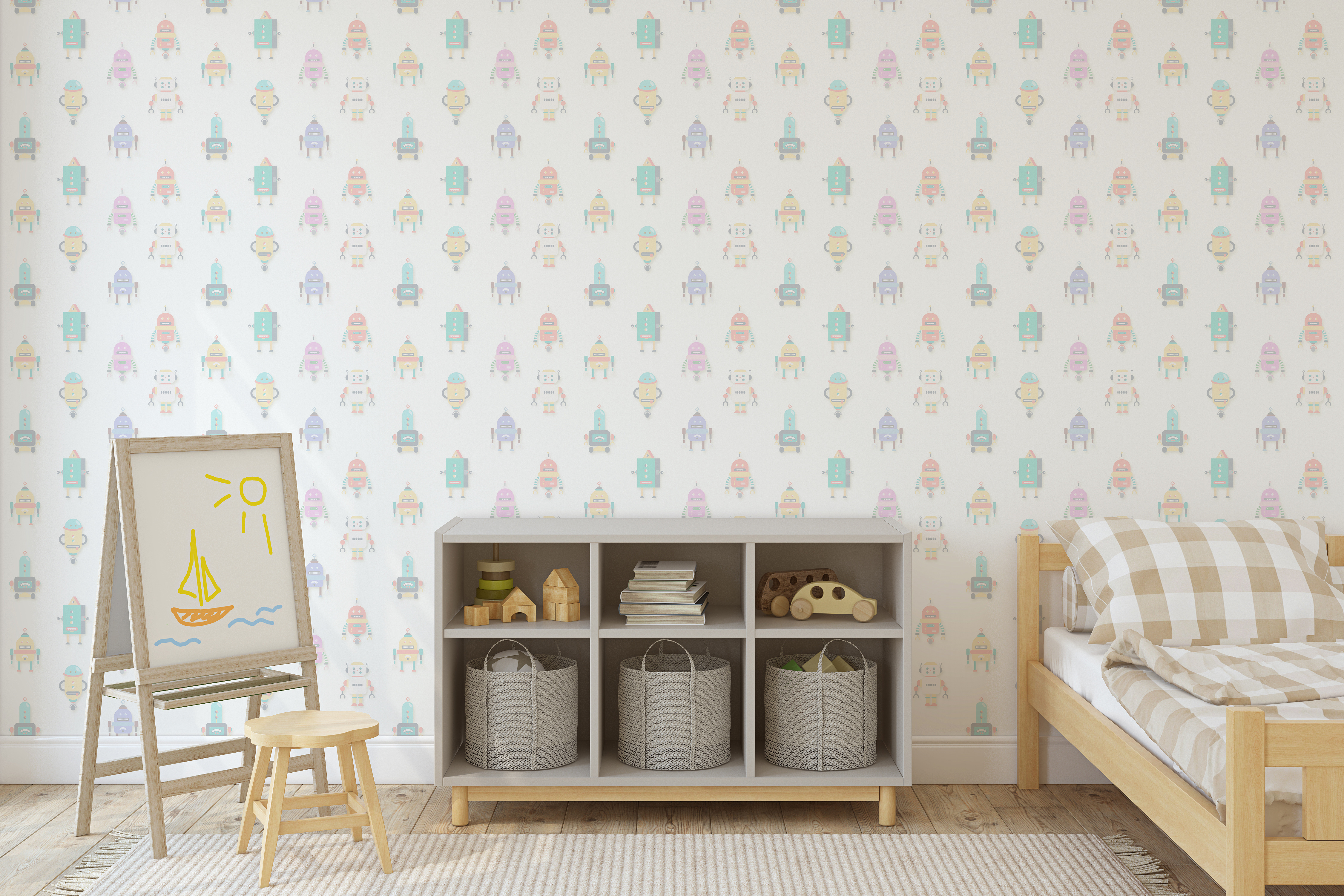 美牆壁布//機器人狂想曲(約1.5坪/捲)