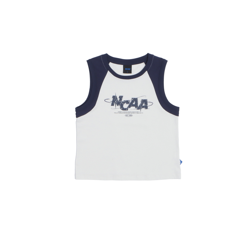 【NCAA】女款剪接撞色背心_NC-白/咖啡