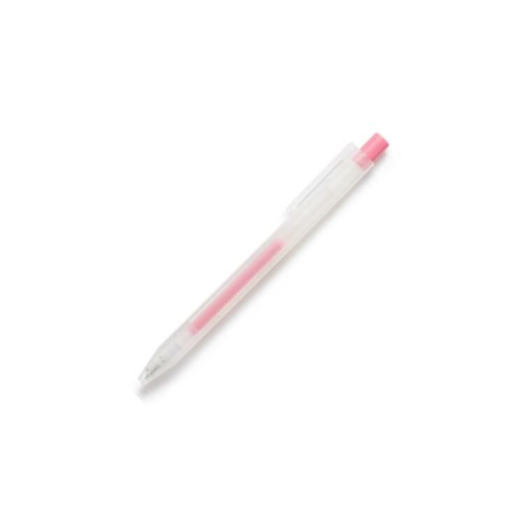 無印良品 MUJI 自由換芯按壓滑順膠墨筆/粉紅色/0.3mm