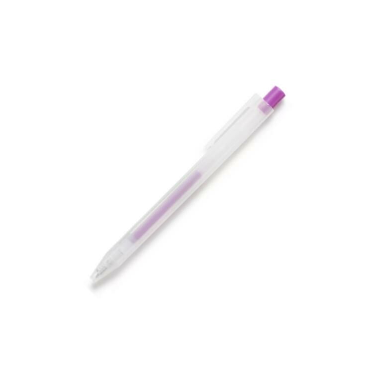 無印良品 MUJI 自由換芯按壓滑順膠墨筆/紫色/0.3mm
