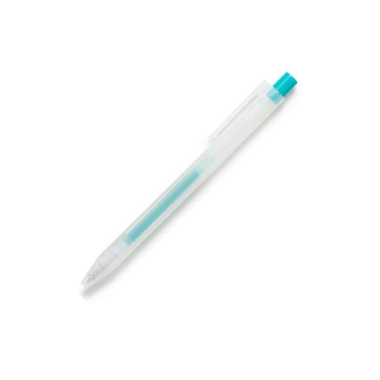 無印良品 MUJI 自由換芯按壓滑順膠墨筆/浅葱色/0.3mm