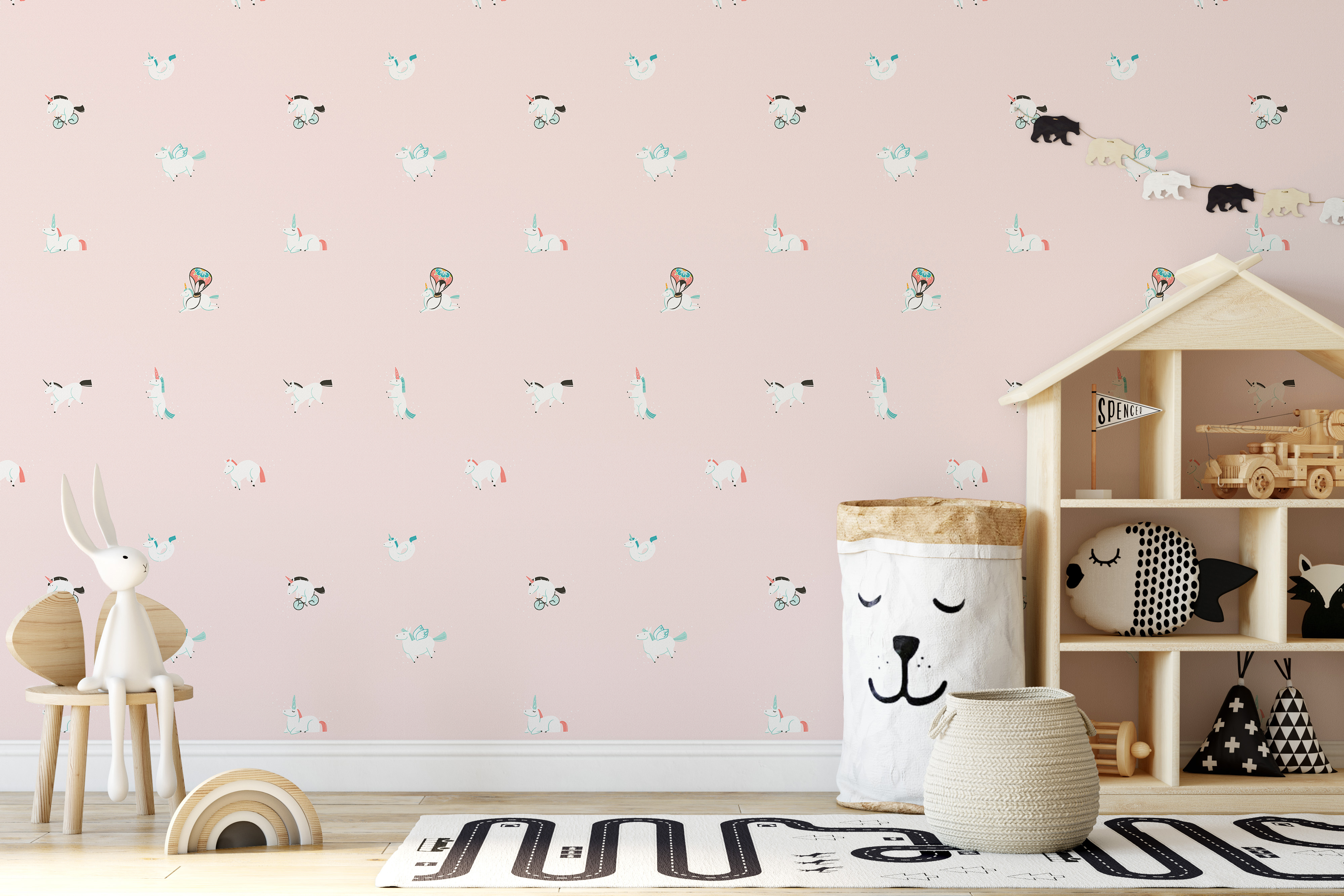 美牆壁布//飛躍獨角獸(約1.5坪/捲)