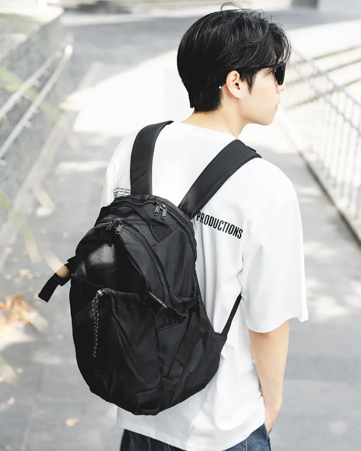 輕量機能束口夾層後背包