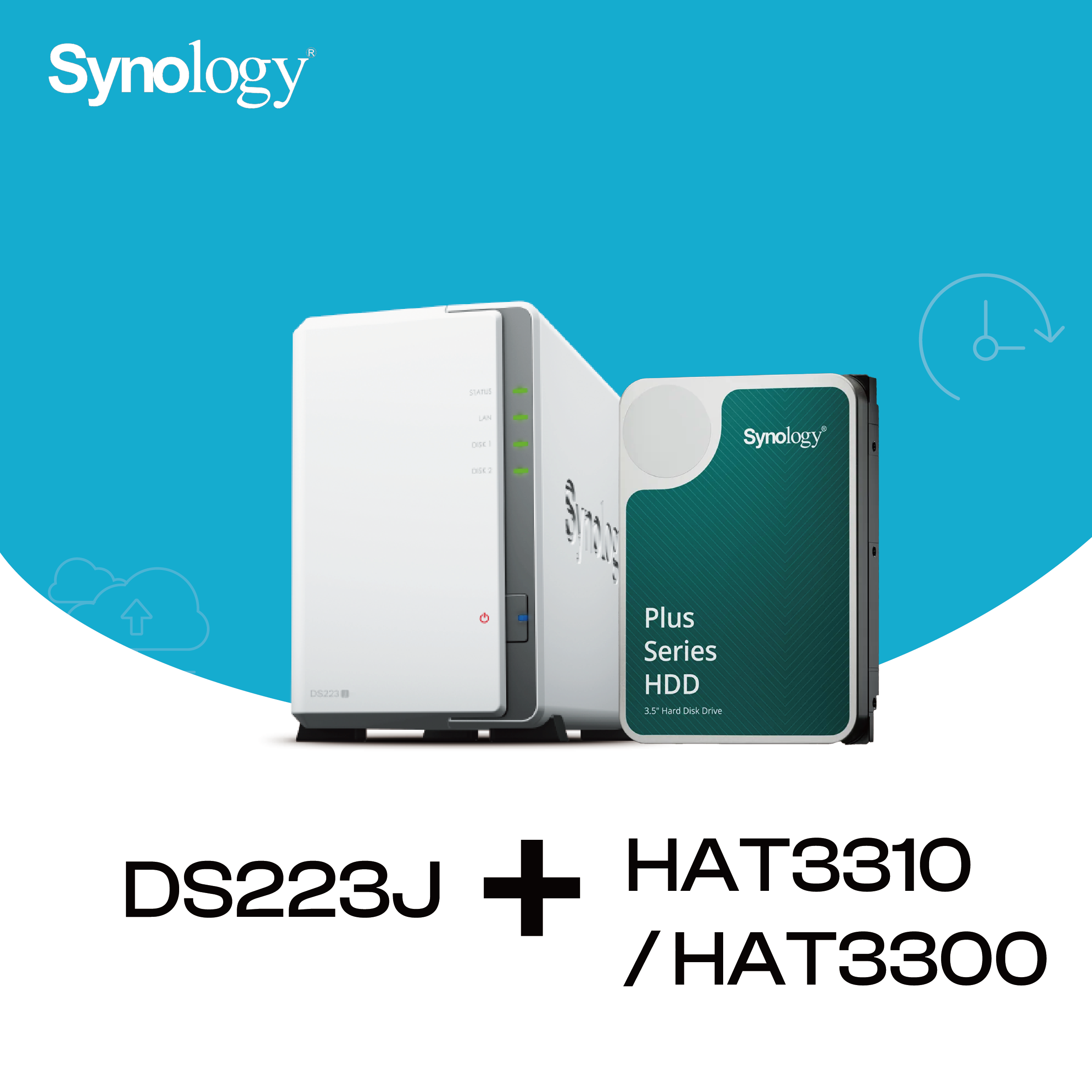 Synology DS223j 2-Bay NAS + Synology HDD (HD-DS223J)