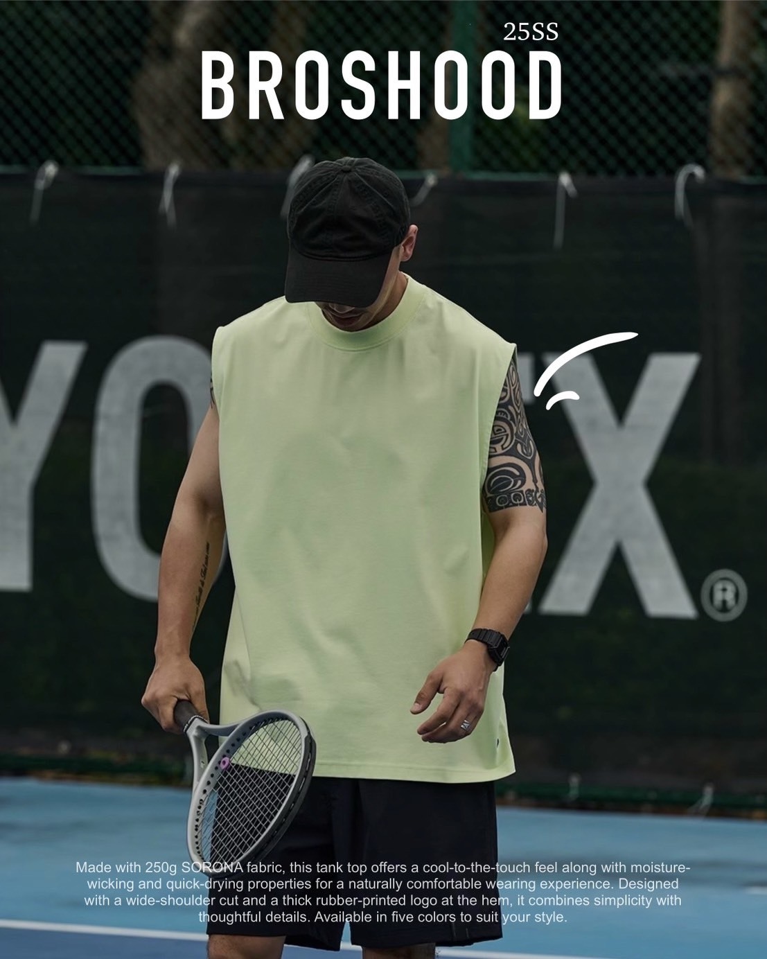 #預購 Broshood 25SS 日系 寬鬆 SORONA 涼感 寬肩 背心 五色