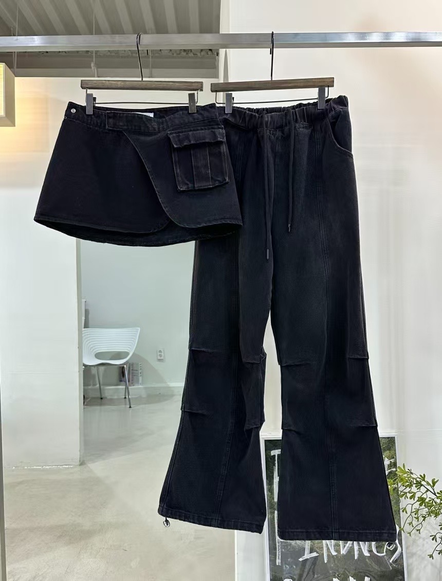 正韓𝜗𝜚可拆式片裙牛仔褲