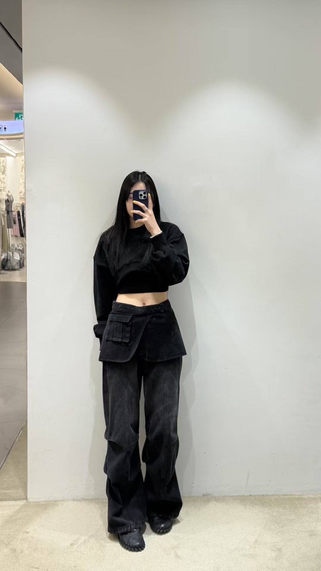 正韓𝜗𝜚可拆式片裙牛仔褲