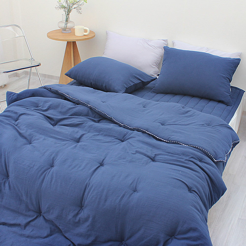 ☁️100% 韓國自家工廠床品☁️｜好好摸菱形刺繡素面 (四季被/枕套)